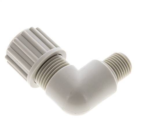 12x10mm & G1/4'' PP Elbow Compression Fitting with Male Threads 10 bar