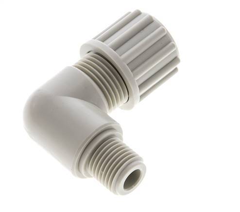 12x10mm & G1/4'' PP Elbow Compression Fitting with Male Threads 10 bar