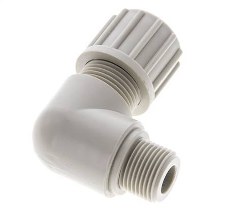 14x12mm & G3/8'' PP Elbow Compression Fitting with Male Threads 10 bar