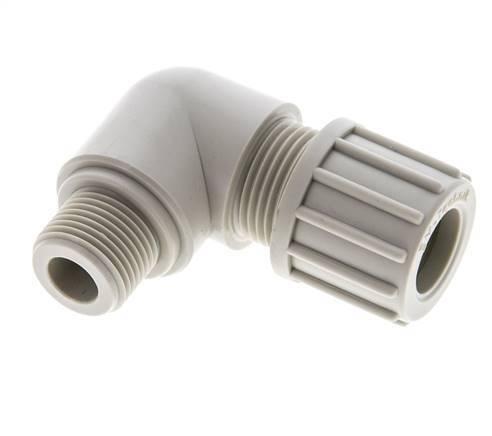 14x12mm & G3/8'' PP Elbow Compression Fitting with Male Threads 10 bar