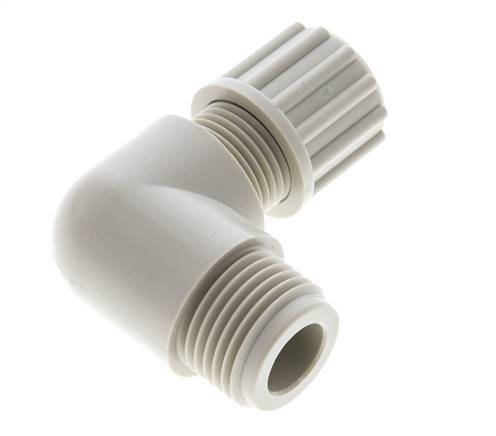 6x4mm & G1/4'' PVDF Elbow Compression Fitting with Male Threads 10 bar