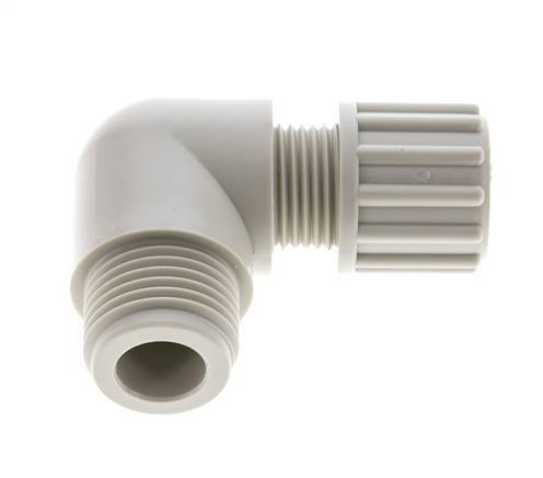 6x4mm & G1/4'' PVDF Elbow Compression Fitting with Male Threads 10 bar