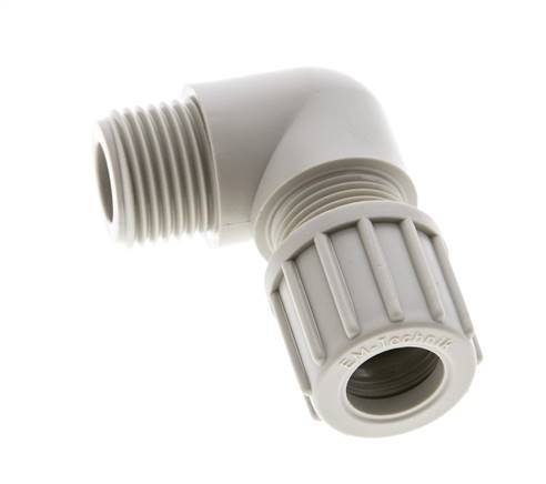 6x4mm & G1/4'' PVDF Elbow Compression Fitting with Male Threads 10 bar