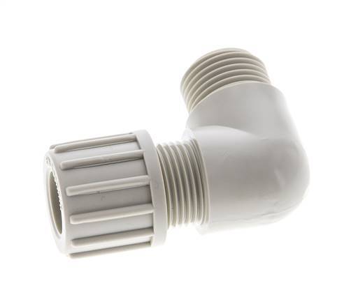 12x10mm & G1/4'' PVDF Elbow Compression Fitting with Male Threads 10 bar
