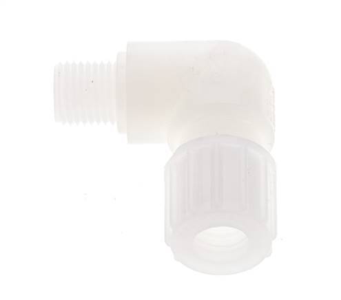 12x10mm & G1/4'' PVDF Elbow Compression Fitting with Male Threads 10 bar
