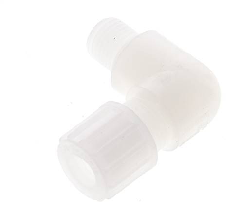 12x10mm & G1/4'' PVDF Elbow Compression Fitting with Male Threads 10 bar