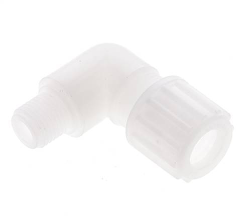 12x10mm & G1/4'' PVDF Elbow Compression Fitting with Male Threads 10 bar