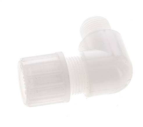 14x12mm & G3/8'' PVDF Elbow Compression Fitting with Male Threads 10 bar