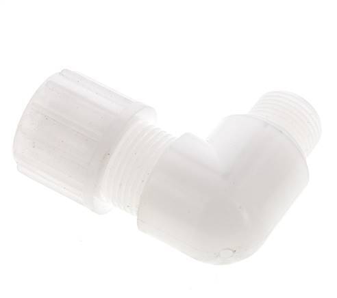 14x12mm & G3/8'' PVDF Elbow Compression Fitting with Male Threads 10 bar