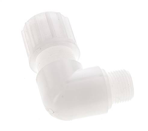 14x12mm & G3/8'' PVDF Elbow Compression Fitting with Male Threads 10 bar