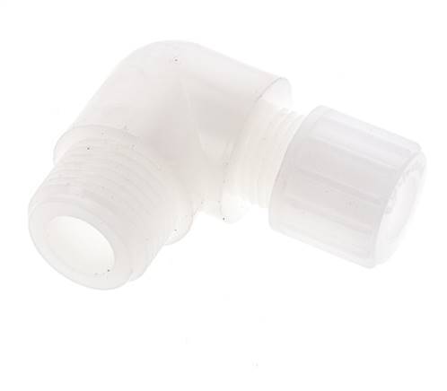 10x8mm & G1/2'' PVDF Elbow Compression Fitting with Male Threads 10 bar