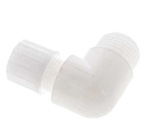 10x8mm & G1/2'' PVDF Elbow Compression Fitting with Male Threads 10 bar