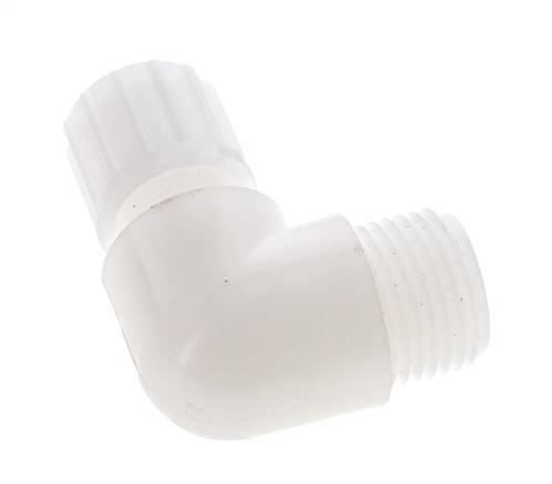 10x8mm & G1/2'' PVDF Elbow Compression Fitting with Male Threads 10 bar