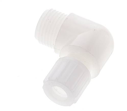 10x8mm & G1/2'' PVDF Elbow Compression Fitting with Male Threads 10 bar