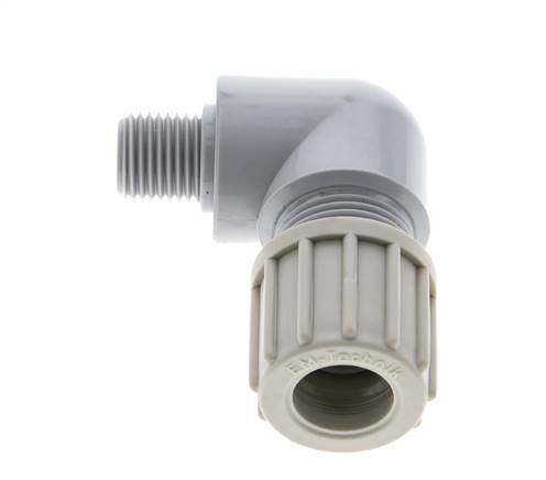 8x6mm & G1/4'' PVDF Elbow Compression Fitting with Male Threads 10 bar