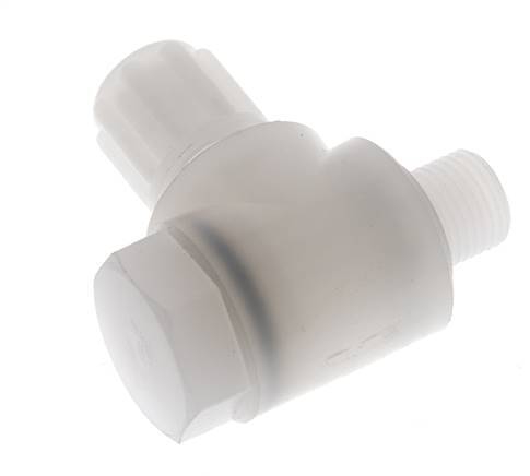 Accesorio de compresión acodado de PVDF de 6x4 mm y G1/8'' con rosca macho y perno banjo 10 bar