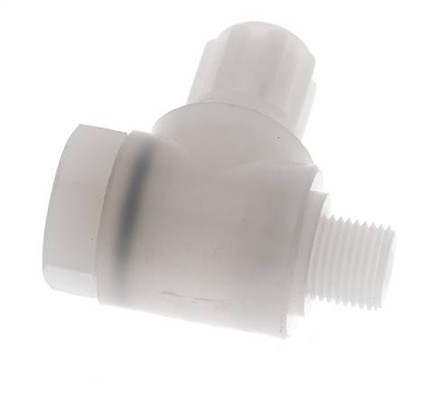 Accesorio de compresión acodado de PVDF de 6x4 mm y G1/8'' con rosca macho y perno banjo 10 bar