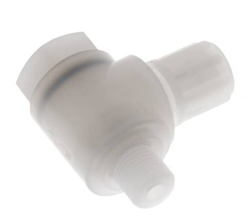 Accesorio de compresión acodado de PVDF de 6x4 mm y G1/8'' con rosca macho y perno banjo 10 bar