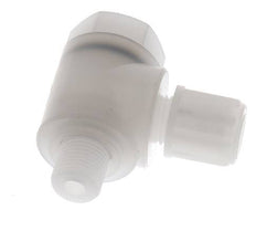 Accesorio de compresión acodado de PVDF de 6x4 mm y G1/8'' con rosca macho y perno banjo 10 bar