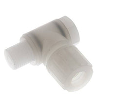 Racor de compresión codo 10x8mm & G1/4'' PVDF con rosca macho con perno banjo 10 bar