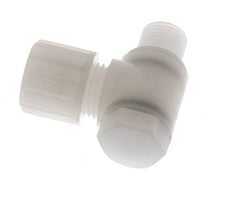 Racor de compresión codo 10x8mm & G1/4'' PVDF con rosca macho con perno banjo 10 bar
