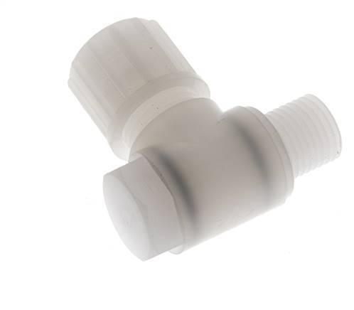 Racor de compresión codo 10x8mm & G1/4'' PVDF con rosca macho con perno banjo 10 bar