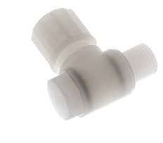 Racor de compresión codo 10x8mm & G1/4'' PVDF con rosca macho con perno banjo 10 bar