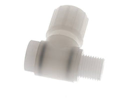 Racor de compresión codo 10x8mm & G1/4'' PVDF con rosca macho con perno banjo 10 bar