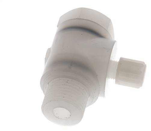 Accesorio de compresión codo 6x4mm & G1/2'' PVDF con rosca macho con perno banjo 10 bar