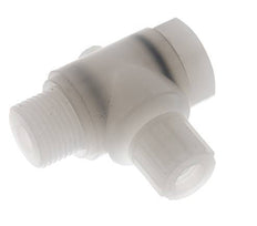 Racor de compresión codo 10x8mm & G1/2'' PVDF con rosca macho con perno banjo 10 bar