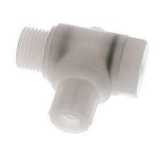 Racor de compresión codo 10x8mm & G1/2'' PVDF con rosca macho con perno banjo 10 bar