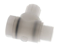 Racor de compresión codo 10x8mm & G1/2'' PVDF con rosca macho con perno banjo 10 bar