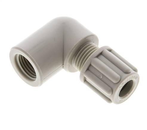 6x4mm & G1/8'' PP Elbow Compression Fitting with Female Threads 10 bar