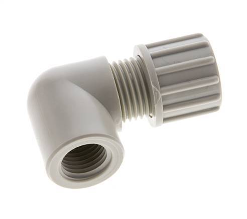 10x8mm & G1/4'' PP Elbow Compression Fitting with Female Threads 10 bar