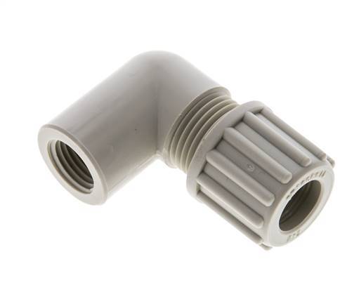 12x10mm & G1/4'' PP Elbow Compression Fitting with Female Threads 10 bar