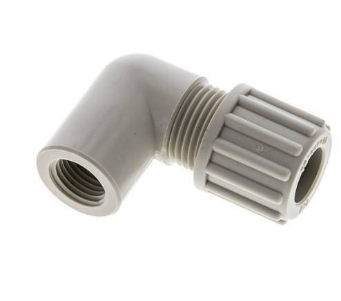 12x10mm & G1/4'' PP Elbow Compression Fitting with Female Threads 10 bar