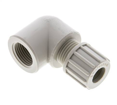 10x8mm & G3/8'' PP Elbow Compression Fitting with Female Threads 10 bar