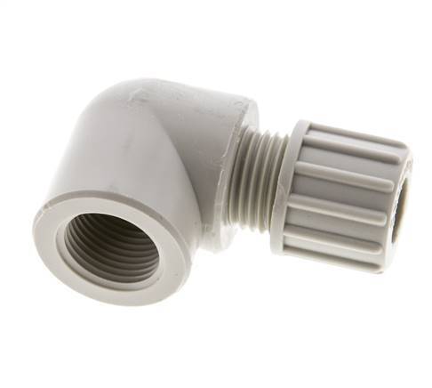 10x8mm & G3/8'' PP Elbow Compression Fitting with Female Threads 10 bar