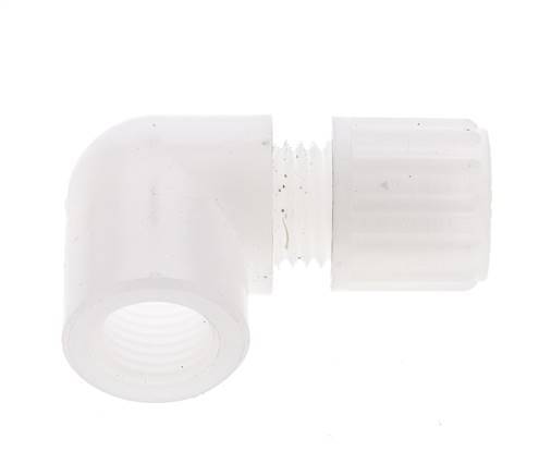 12x10mm & G3/8'' PVDF Elbow Compression Fitting with Female Threads 10 bar
