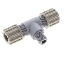 12x10mm & G1/4'' PA T-Shape Tee Compression Fitting with Male Threads 10 bar