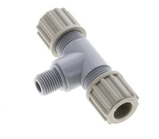 12x10mm & G1/4'' PA T-Shape Tee Compression Fitting with Male Threads 10 bar
