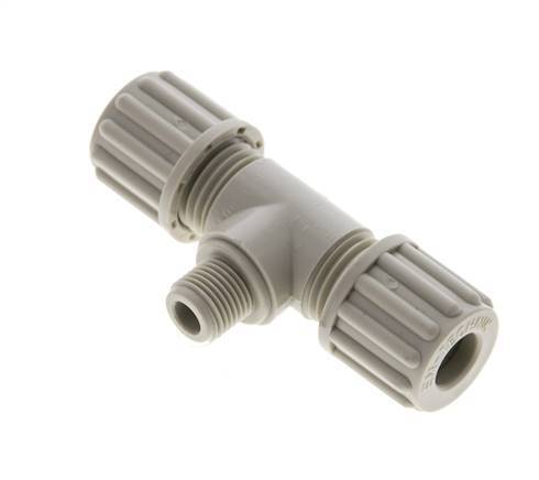 8x6mm & G1/8'' PP T-Shape Tee Compression Fitting with Male Threads 10 bar