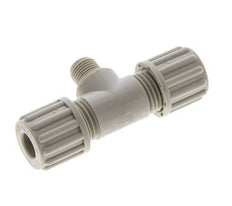 8x6mm & G1/8'' PP T-Shape Tee Compression Fitting with Male Threads 10 bar