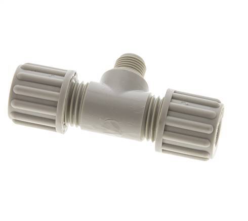 8x6mm & G1/8'' PP T-Shape Tee Compression Fitting with Male Threads 10 bar