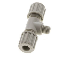 8x6mm & G1/8'' PP T-Shape Tee Compression Fitting with Male Threads 10 bar