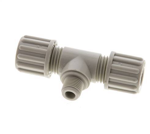 8x6mm & G1/8'' PP T-Shape Tee Compression Fitting with Male Threads 10 bar