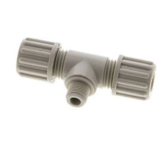 8x6mm & G1/8'' PP T-Shape Tee Compression Fitting with Male Threads 10 bar