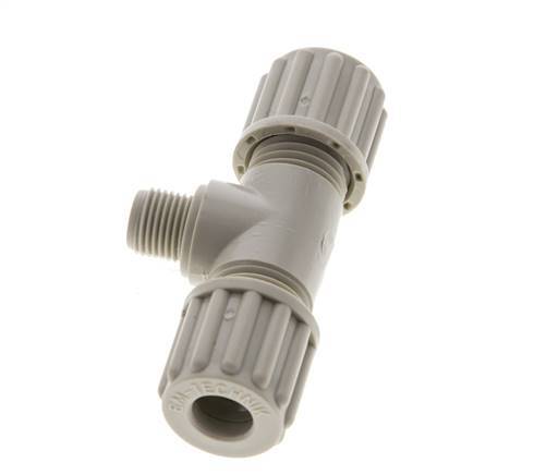 8x6mm & G1/8'' PP T-Shape Tee Compression Fitting with Male Threads 10 bar