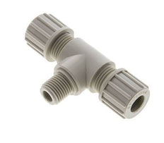 10x8mm & G1/4'' PP T-Shape Tee Compression Fitting with Male Threads 10 bar