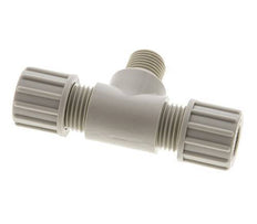 10x8mm & G1/4'' PP T-Shape Tee Compression Fitting with Male Threads 10 bar